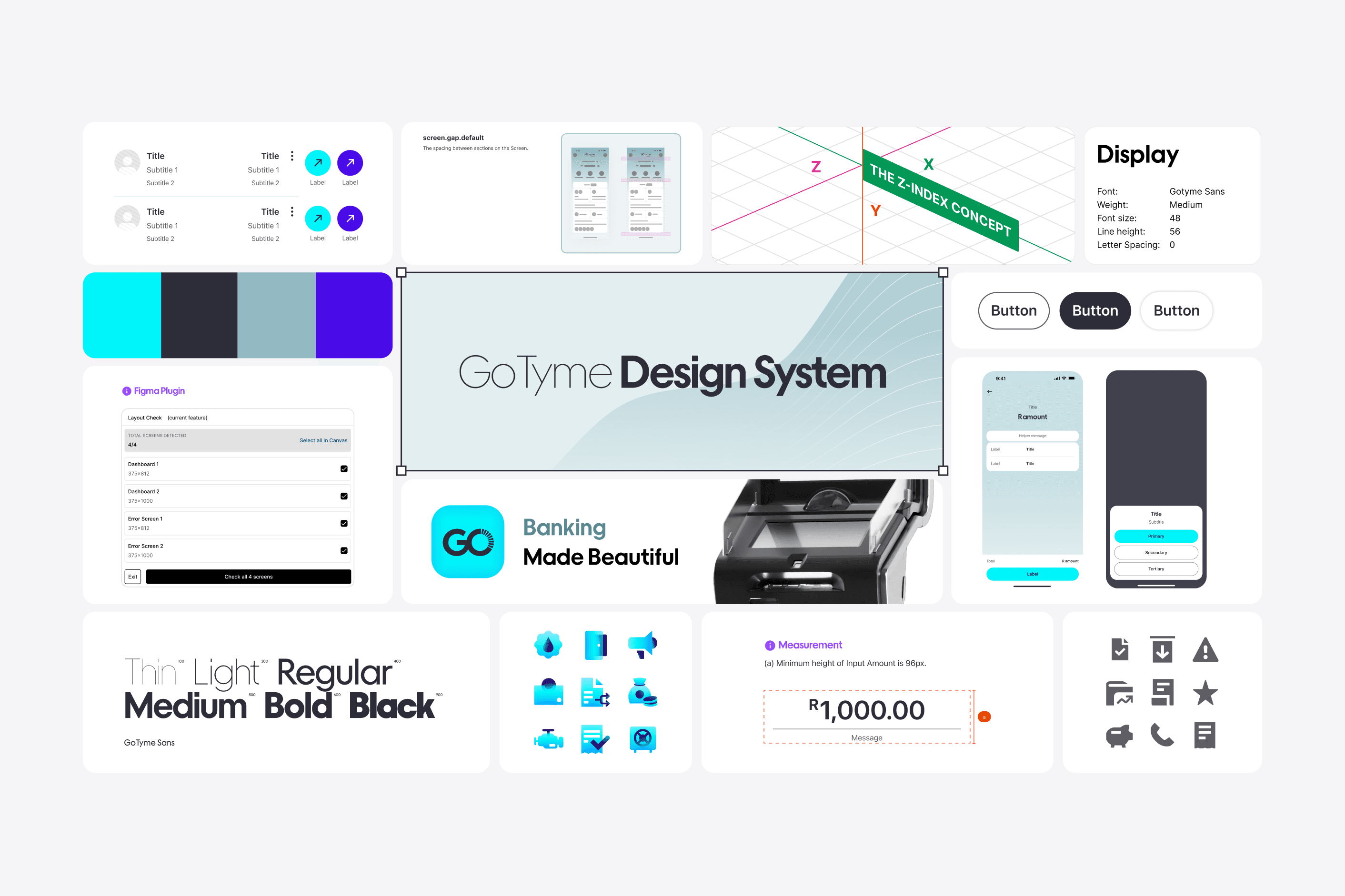 GoTyme Design System collage on the thumbnail grey.